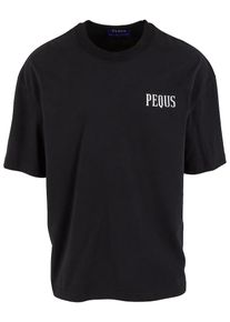 PEQUS Heren Shirt 'Rhinestone Art Gallery' zwart / wit L