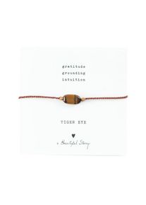 A Beautiful Story Gemstone Card Tiger Eye Gold Bracelet