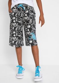 Bermuda in felpa di puro cotone, Nero, Taglia 134, bonprix