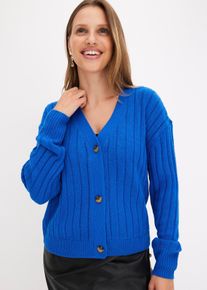 Cardigan corto a coste, Blu, Taglia 42/44 (S), bonprix