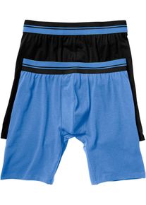 Boxer aderenti lunghi con cotone (pacco da 2), Nero, Taglia 6 (L), bonprix