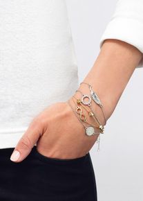 bonprix Mujer, Pulseras (5 unidades), plata, 0