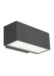 Leds-C4 Afrodita - Applique Murale Extérieure led Up & Down Gris Urbain 22cm 1955lm 4000K IP65