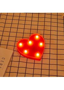 Lettres led Coeur Rouge lumière blanc chaud hauteur 16 cm fonctionnant sur piles 2AA Lettres et étiquettes - Jandei