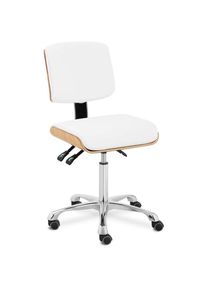 Physa - Tabouret De Travail Bureau Tabouret avec dossier Pivotant Réglable 160kg Blanc