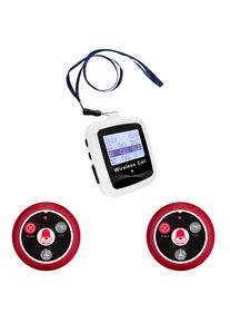 JINGLE BELLS Wireless Restaurant Guest Calling System 1 Waterproof Belt Watch Receiver 2 Table Call Buttons for Hospital, Bar