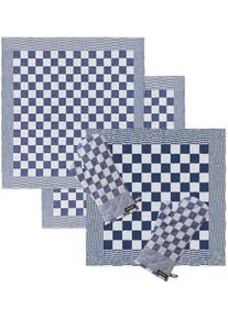 Ddddd Geschirrtuch »Barbeque«, (Set, Combi-Set:1x Küchentuch, 2x Geschirrtuch & 2x Ofenhandschuh) blau Baumwolle, Hochwertiges 5-teiliges...