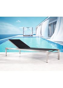 Best Gartenliege »Marbella« Edelstahl/Ergotex, silber/schwarz in schwarz