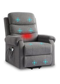 Recliner Chair , Electric Recliners Massage Chair Heat Adult, Velvet Fabric Massage Recliner Sofa Chair Side Pockets, USB Ports