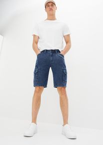 Cargo jeans bermuda van biologisch katoen relaxed fit - blauw - maat 30 - 100% katoen - bonprix