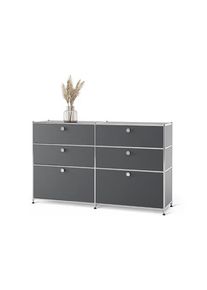 Tchibo - Kommode Metall »Cn3« mit 6 Schubladen - 152x40x84,5cm - chrom - Stahl / Aluminium / Kunststoff