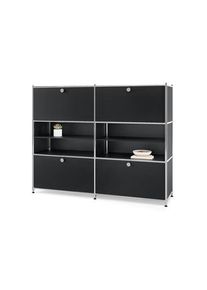 Tchibo - Kommode Metall »Cn3« mit 4 Klappenfächern - 152x40x120,5cm - schwarz - Stahl / Aluminium / Kunststoff