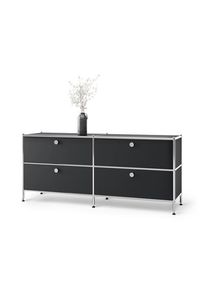 Tchibo - Lowboard Metall »Cn3« mit 4 Schubladen - 152x40x53,5cm - schwarz - Stahl / Aluminium / Kunststoff
