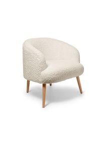 Tchibo - Bouclé-Sessel mit Holzbeinen - 74x69x76cm - braun - Polyester / Buchenholz