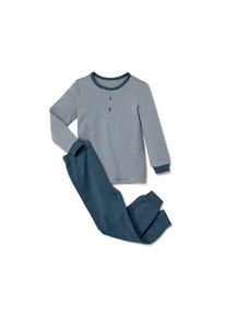Tchibo - Kinder-Interlock-Pyjama - Unisex - Gr. 122/128 - creme/gestreift