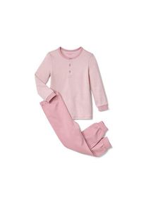 Tchibo - Kinder-Interlock-Pyjama - Unisex - Gr. 122/128 - creme/gestreift