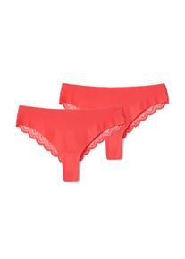 Tchibo - 2 Magic-Cut-Braziltangas - Damen - Gr. L - rot