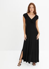 Maxikleid mit Raffung, schwarz, Größe 32/34 (XS), Viskose, bonprix