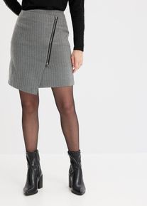 Minirock in Wickeloptik, grau, Größe 52, Viskose, bonprix
