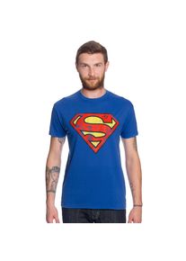 Superman - Camiseta con logotipo retro - L - Azul