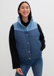 Jeans-Steppweste, blau, Gr&ouml;&szlig;e 42, mit Baumwolle, bonprix