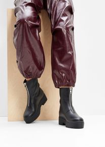 Plateau-Boots, schwarz, Größe 40, Vegan, bonprix