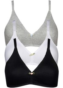 BH ohne Bügel mit Bio-Baumwolle (3er Pack), schwarz, Größe 85C, mit Baumwolle, bonprix