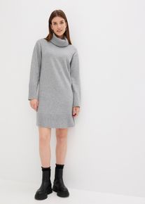 Strickkleid mit Rollkragen, grau, Größe 40/42 (M), bonprix