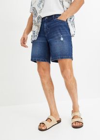 Stretch-Long-Jeans-Shorts Regular Fit, blau, Größe 40, mit Baumwolle, bonprix