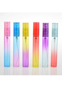 12PCS 8ML Colorful Glass Perfume Bottle Thin Glass Water Spray Bottle Vials Empty Cosmetic Containers For Travel