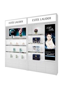 Custom, fashionable makeup cosmetic display stand perfume shop display showcase with light box display furniture for store