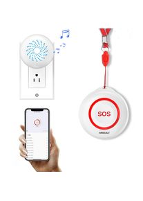 SINGCALL Tuya WiFi Smart Home Wireless Caregiver Pager System for Elderly Patient 1 Waterproof SOS Button 1 Plugin Receiver