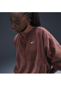 Haut oversize à demi-zip en Fleece Therma-FIT Nike One pour femme - Marron