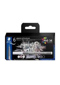 Staedtler Pigment soft brush 372 "Grey colours" 6pcs. Cardboard box