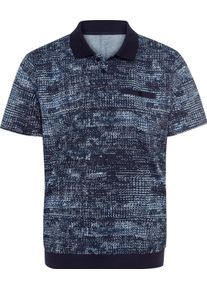 Herr Pik&eacute;tr&ouml;ja med melerat tryck marin, m&ouml;nstrad Gr&ouml;&szlig;e 60/62