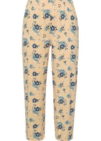 Dames Capri-pyjama met bloemenprint apricot geprint Maat 36/38
