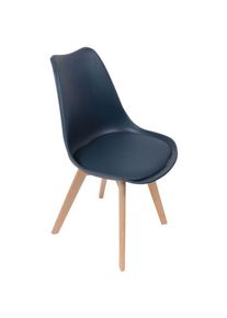 The Home Deco Factory - Chaise scandinave avec cousin Cocooning - 46 x 52 x 86 - Bleu