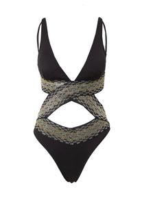 River Island Dames Badpak goud / zwart / zilver XS