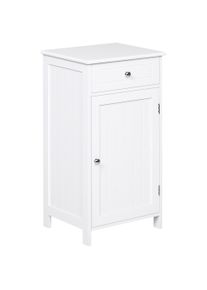 kleankin Bathroom Cabinet Storage Cupboard MDF Double Door Freestanding Furniture 43L x 34W x 77Hcm White | Aosom Ireland