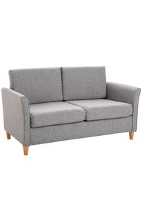 HOMCOM Double Seat Sofa 2 Seater Compact Loveseat Couch Linen Upholstery Armrest Living Room Furniture | Aosom Ireland
