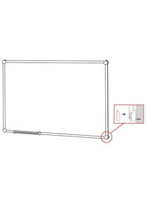 Maul Hoekkap voor whiteboards 2000 Maulpro zilver