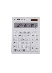 Maul Bureau Rekenmachine MXL 12 Zonne-energie Batterij 1-regelig, 12 cijfers wit