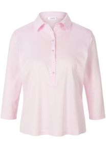 efixelle - Poloshirt van 100% katoen met 3/4-mouwen, roze, Maat 48, katoen