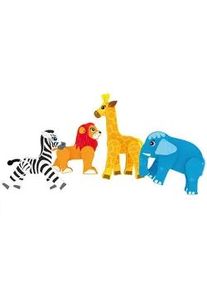 Tierset , Multicolor , Holz, Metall, Textil , 4-teilig , Buche , EN 71 , Spielzeug, Holzspielzeug