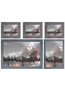 Bilderrahmen Set, Fotorahmen Holzrahmen, 3x 21x26cm 1x 26x36cm 1x 36x51cm Shabby Landhaus ~ grau