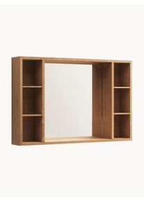 Kave Home Szafka łazienkowa z lustrem Parana Brązowy Drewno, Szkło, Lite drewno S 100 x W 65 cm