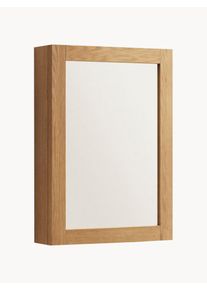 Kave Home Szafka łazienkowa z lustrem Plubia Brązowy Drewno, Szkło, Lite drewno S 50 x W 70 cm