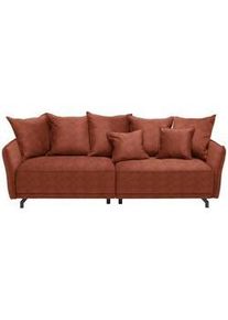 CARRYHOME Bigsofa , Rostfarben , Textil , Uni , Füllung: Silikon,Silikon , 226x91x103 cm , Stoffauswahl , Wohnzimmer, Sofas & Couches, Sofas, Textilsofas