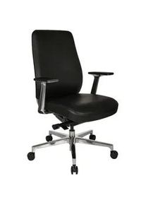 Mid.you Chefsessel , Schwarz , Leder , Kombination Echtleder/Lederlook , Nappaleder, Rindleder , Drehkreuz , 67x110x60 cm , Wippmechanik mit Härtegradeinstellung, Sitzfläche 360° drehbar , Büromöbel, Bürostühle, Chefsessel