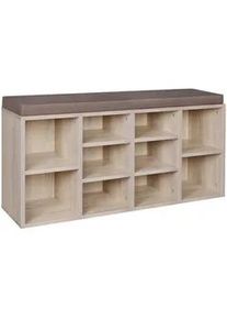 Wohnling Mid.you Schuhbank , Sonoma Eiche , Holzwerkstoff , Füllung: Schaumstoff , 103.5x53x30 cm , Holzmöbel, Garderobe Holz, Schuhregale Holz